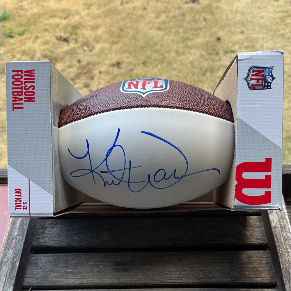 Wilson NFL Football with Kurt Warner Rams Giants Cardinals Signature Autograph